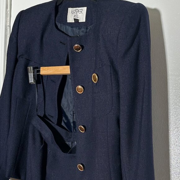 Vintage Casper navy skirt suit - size 2 - Picture 1 of 15